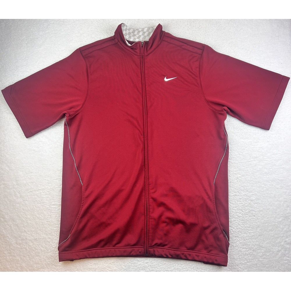 Nike Kobe Bryant Jacket Mens Size XXL Maroon Logo Lakers Full Zip Short Sleeve
